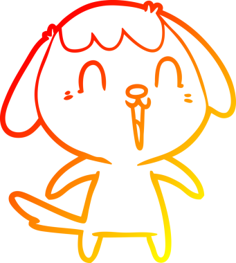 Bir insan tarafından çizilmiş sevimli bir köpeğin sıcak çizgi çizgisi.