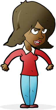 Bir insan tarafından çizilmiş kötü kadın çizgi filmi.