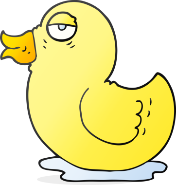 Bir insan tarafından çizilmiş serbest çizim plastik ördek.