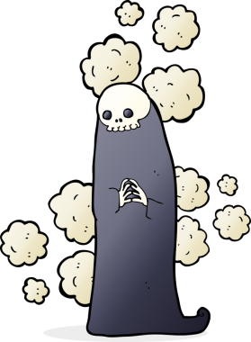 Bir insan tarafından çizilmiş korkunç bir çizgi film.