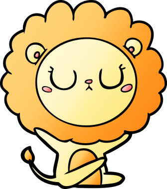 Bir insan tarafından çizilmiş çizgi film aslanı.