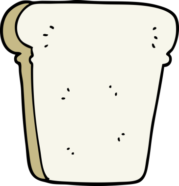 Bir insan tarafından çizilmiş bir ekmek dilimi.