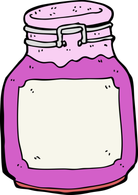 Bir insan tarafından çizilmiş mutfak kavanozu.