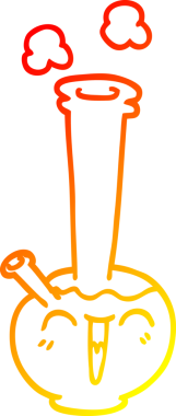 Bir insan tarafından çizilen çizgi film nargilesinin sıcak çizgi çizimi