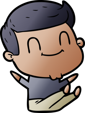 Bir insan tarafından çizilmiş çizgi film dostu bir adam.