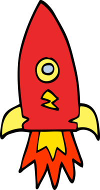 bir insan tarafından çizilmiş karalama uzay roketi