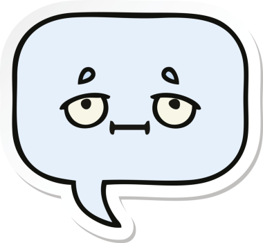 Bir insan tarafından çizilmiş şirin bir karikatür konuşma balonunun etiketi.