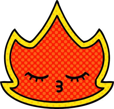 Bir insan tarafından çizilmiş çizgi roman tarzı bir ateş.