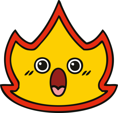 Bir insan tarafından çizilmiş güzel bir ateş karikatürü.