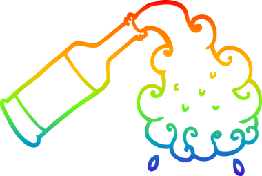 gökkuşağı gradyan çizgi çizimi bir insan tarafından çizilen bira