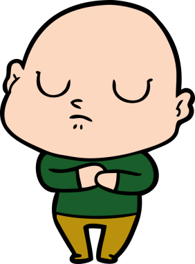 bir insan tarafından çizilmiş kel bir adam.