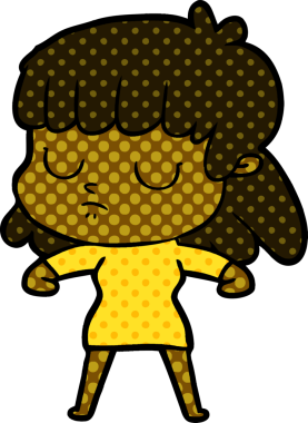 Bir insan tarafından çizilmiş ilgisiz bir kadın çizgi filmi.