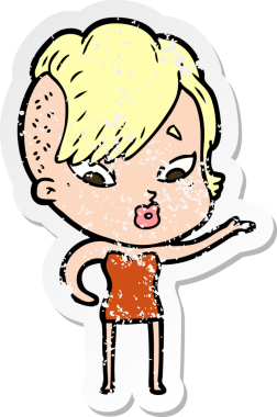 Bir insan tarafından çizilmiş üzgün bir karikatür çıkartması.