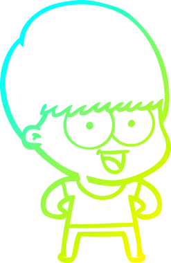 Bir insan tarafından çizilmiş mutlu çizgi film çocuğu çizimi.