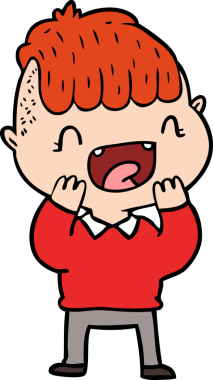 Bir insan tarafından çizilmiş mutlu çocuk çizgi filmi.