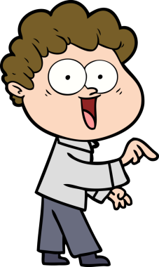 Bir insan tarafından çizilmiş mutlu bir adam.