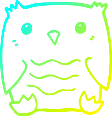 Bir insan tarafından çizilmiş bir baykuşun soğuk çizgi çizimi