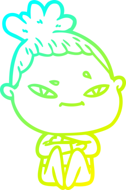 Bir insan tarafından çizilmiş bir karikatür kadın çizimi.