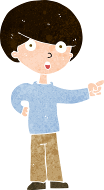 Bir insan tarafından çizilmiş çizgi film çocuğu.