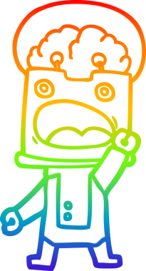 gökkuşağı gradyan çizgisi bir insan tarafından çizilmiş robot çizgi