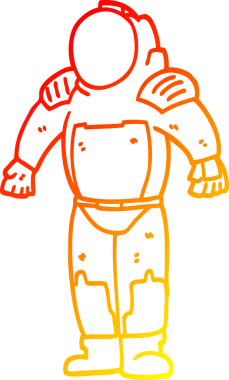 Bir insan tarafından çizilmiş bir uzay adamının sıcak çizgi çizimi