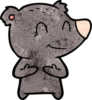 Bir insan tarafından çizilmiş dost canlısı ayı çizgi filmi.