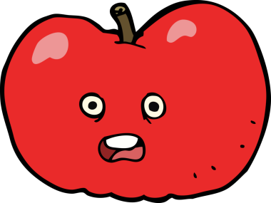 bir insan tarafından çizilmiş elma karikatürü