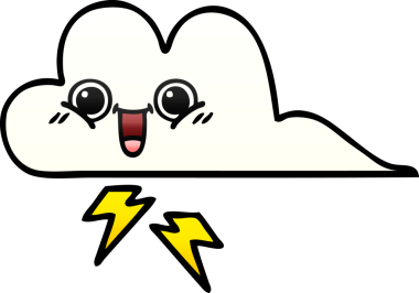 Bir insan tarafından çizilmiş bir fırtına bulutunun gölgelenmiş karikatürü