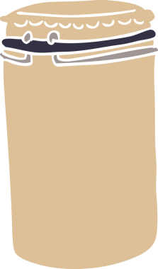 Bir insan tarafından çizilmiş karalama saklama kavanozu.