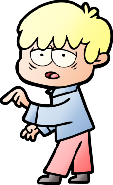 Bir insan tarafından çizilmiş bitkin çocuk çizgi filmi.