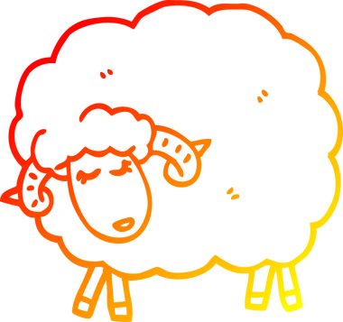 Bir insan tarafından çizilmiş bir kara koyun çizimi.