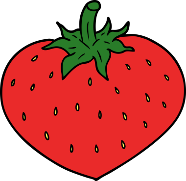 Bir insan tarafından çizilmiş çilek çizgi filmi.