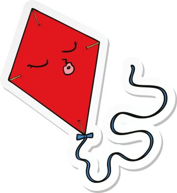 Bir insan tarafından çizilmiş bir çizgi film uçurtmasının çıkartması.