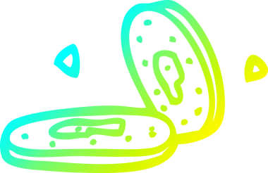 Bir insan tarafından çizilmiş para paralarının soğuk gradyan çizgisi.