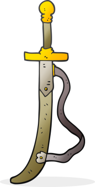 Bir insan tarafından çizilmiş serbest çizim kılıç.