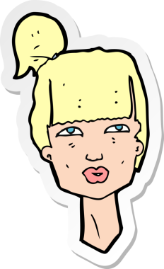 Bir insan tarafından çizilmiş bir kadın kafasının çıkartması.