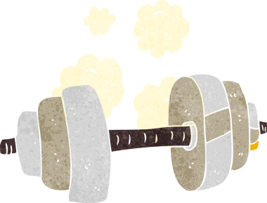 bir insan tarafından çizilmiş bir dambıl.