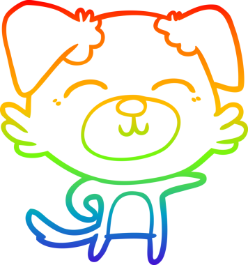 gökkuşağı gradyan çizimi bir insan tarafından çizilmiş çizgi köpek çizimi