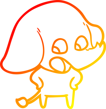 Bir insan tarafından çizilmiş şirin bir fil çizimi.