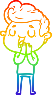 gökkuşağı gradyanı çizimi bir insan tarafından çizilmiş mutlu bir çizgi film adamı