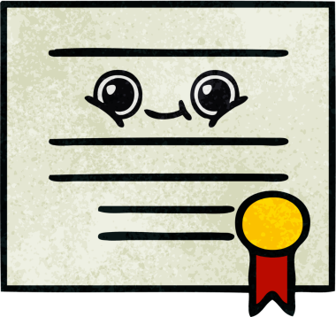 Bir insan tarafından çizilmiş mezuniyet diplomasının retro grunge dokusu.