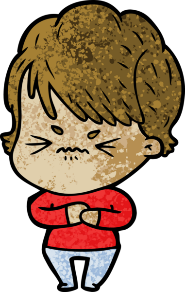 Bir insan tarafından çizilmiş, hayal kırıklığına uğramış bir kadın.