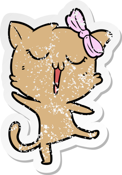 Bir insan tarafından çizilmiş karikatür bir kedinin sıkıntılı çıkartması.