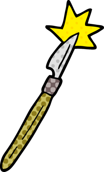 Bir insan tarafından çizilmiş neşter.