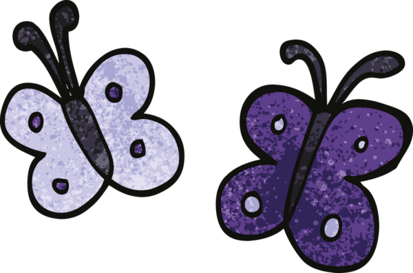 Bir insan tarafından çizilmiş karalama kelebeği.