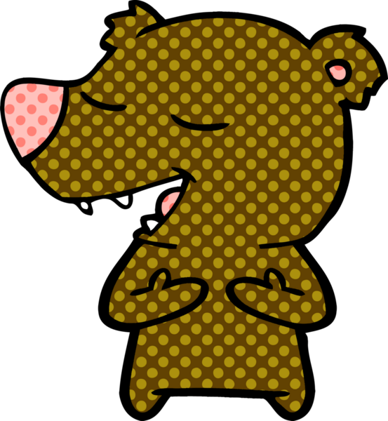 Bir insan tarafından çizilmiş çizgi film ayısı.