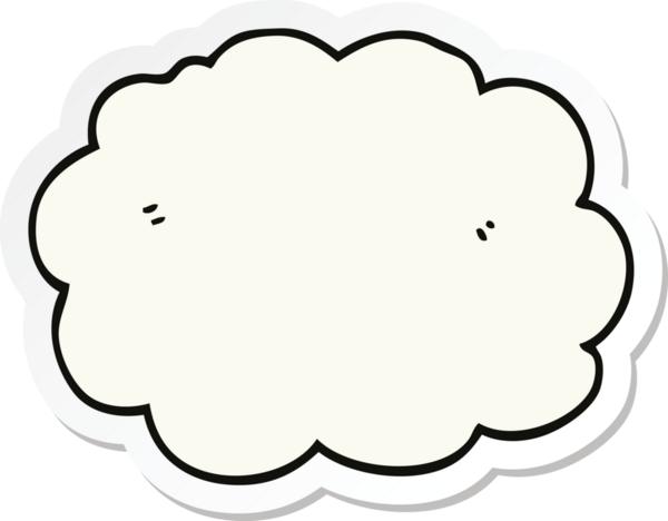 Bir insan tarafından çizilmiş bir karikatür bulutunun etiketi