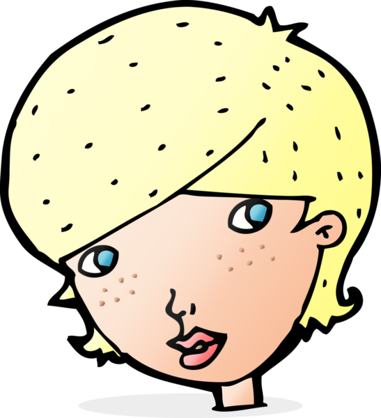 Bir insan tarafından çizilmiş karikatür dostu kadın.