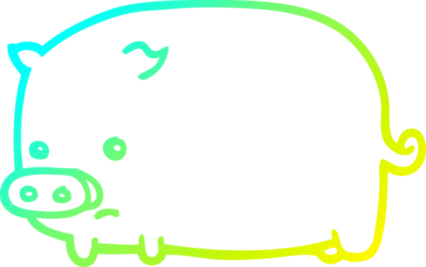 Bir insan tarafından çizilmiş şirin bir domuz çizgi filmi.