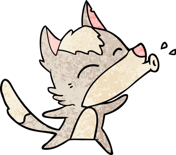 Bir insan tarafından çizilmiş uluyan kurt çizgi filmi.